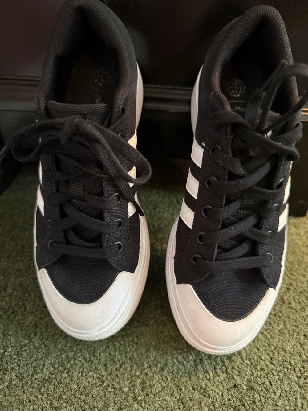 adidas Women's Black and White Low-Top Athletic Sneakers
